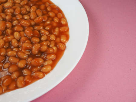 baked beans food in a tomato sauceの写真素材