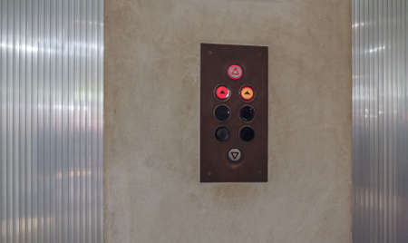 detail of a lift elevator key pad