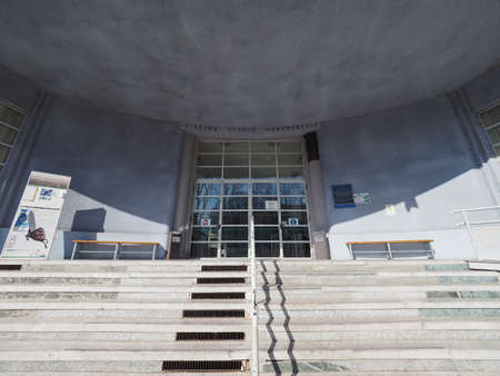 TURIN, ITALY - CIRCA MARCH 2017: Piscina Stadio Monumentale (meaning Monumental Stadium Swimming Pool) designed by architect Contardo Bonicelliのeditorial素材
