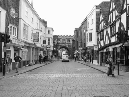 SALISBURY, UK - CIRCA SEPTEMBER 2016: View of the city of Salisbury in black and whiteのeditorial素材