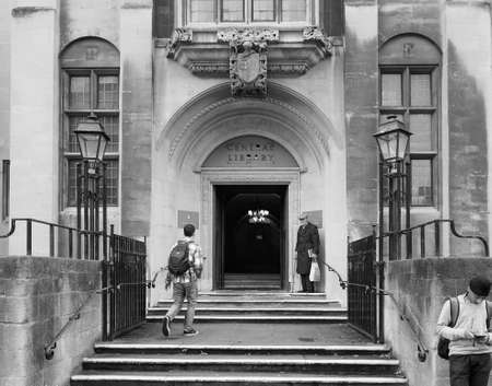 BRISTOL, UK - CIRCA SEPTEMBER 2016: Bristol Central Library in black and whiteのeditorial素材