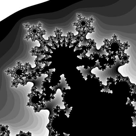 Greyscale abstract fractal illustration useful as a backgroundの写真素材