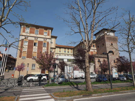 SETTIMO TORINESE, ITALY - CIRCA MARCH 2017: City hall and medieval towerのeditorial素材