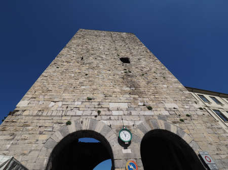 COMO, ITALY - CIRCA APRIL 2017: Porta Torre city gateのeditorial素材