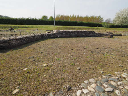 MONTEU DA PO, ITALY - CIRCA APRIL 2017: Ruins of ancient roman town Industriaのeditorial素材