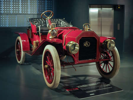 TURIN, ITALY - CIRCA JANUARY 2017: Vintage Reo car year 1908 at Museo Nazionale dell Automobile...