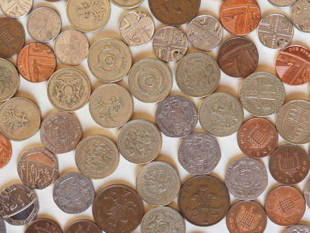 Pound coins money (GBP), currency of United Kingdomの写真素材