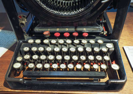 TURIN, ITALY - CIRCA MARCH 2017: Vintage Remington typewriter made in New York in 1907のeditorial素材