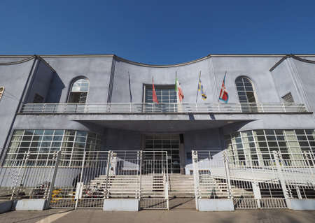 TURIN, ITALY - CIRCA MARCH 2017: Piscina Stadio Monumentale (meaning Monumental Stadium Swimming Pool) designed by architect Contardo Bonicelliのeditorial素材