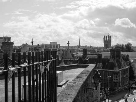 BRISTOL, UK - CIRCA SEPTEMBER 2016: View of the city of Bristol in black and whiteのeditorial素材