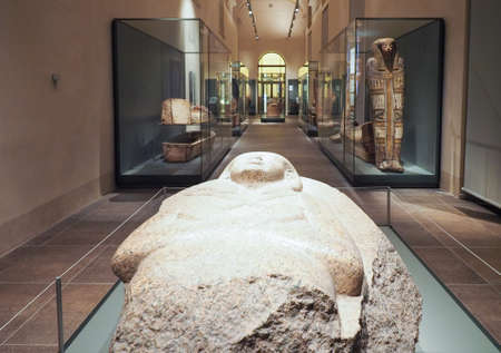 TURIN, ITALY - CIRCA MARCH 2017: Museo Egizio (meaning Egyptian Museum)のeditorial素材