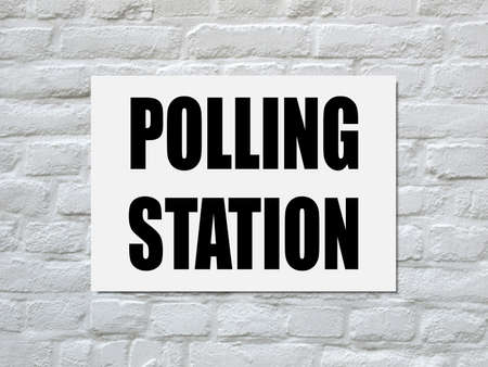 Polling station place for voters to cast ballots in general electionsの写真素材