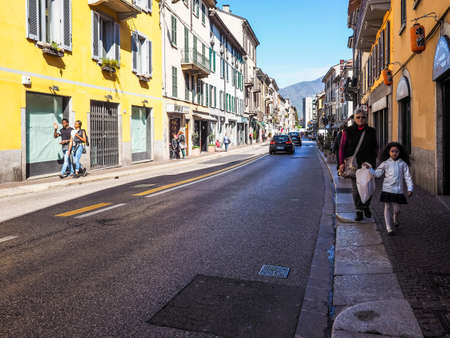 COMO, ITALY - CIRCA APRIL 2017: View of the city centreのeditorial素材