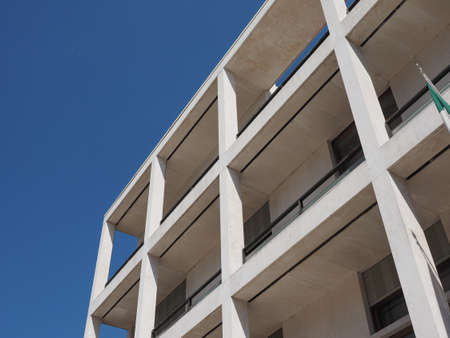 COMO, ITALY - CIRCA APRIL 2017: Casa del Fascio (former National Fascist party seat) aka Palazzo Terragni designed by rationalist architect Giuseppe Terragniのeditorial素材