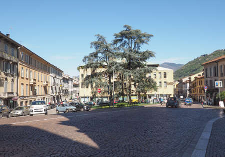 COMO, ITALY - CIRCA APRIL 2017: View of the city centreのeditorial素材