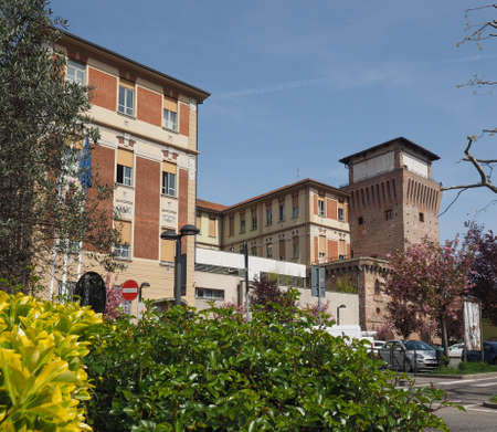 SETTIMO TORINESE, ITALY - CIRCA MARCH 2017: City hall and medieval towerのeditorial素材