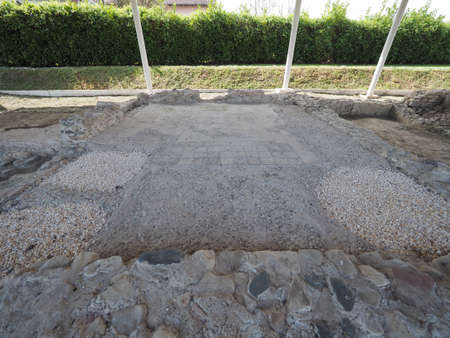 MONTEU DA PO, ITALY - CIRCA APRIL 2017: Ruins of ancient roman town Industriaのeditorial素材