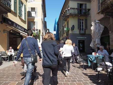 COMO, ITALY - CIRCA APRIL 2017: View of the city centreのeditorial素材