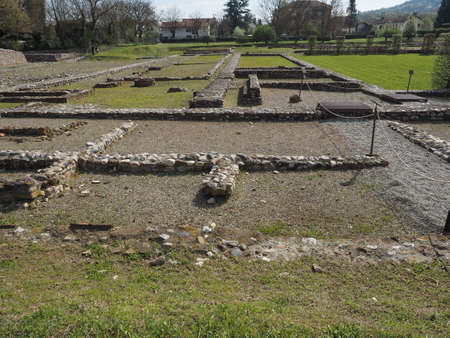 MONTEU DA PO, ITALY - CIRCA APRIL 2017: Ruins of ancient roman town Industriaのeditorial素材