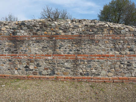 MONTEU DA PO, ITALY - CIRCA APRIL 2017: Ruins of ancient roman town Industriaのeditorial素材