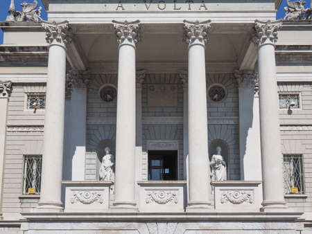 Tempio Voltiano (Volta Temple) museum dedicated to scientist Alessandro Volta inventor of the electrical battery in Como, Italyのeditorial素材