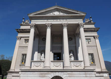 Tempio Voltiano (Volta Temple) museum dedicated to scientist Alessandro Volta inventor of the electrical battery in Como, Italyのeditorial素材