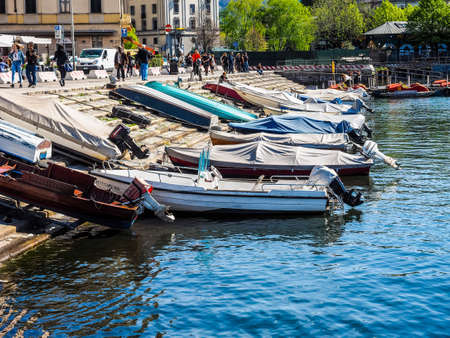 COMO, ITALY - CIRCA APRIL 2017: View of Lago di Como (Lake Como) (HDR)のeditorial素材