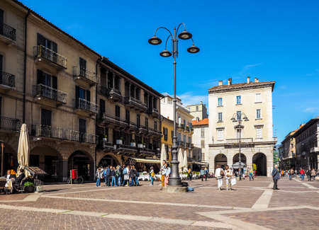 COMO, ITALY - CIRCA APRIL 2017: View of the city centre (HDR)のeditorial素材