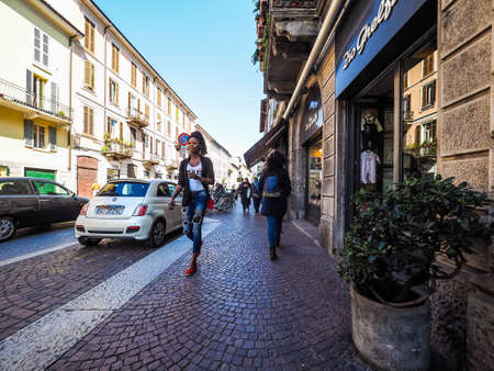 COMO, ITALY - CIRCA APRIL 2017: View of the city centreのeditorial素材