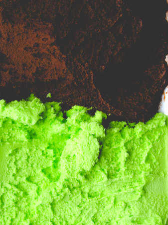 Detail of Mint Chocolate flavour ice cream, vintage faded lookの写真素材
