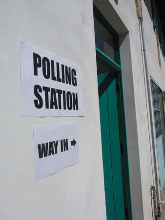 Polling station place for voters to cast ballots in general electionsの写真素材