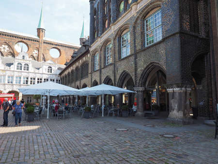 LUEBECK, GERMANY - CIRCA MAY 2017: Luebeck Rathaus (city hall)のeditorial素材