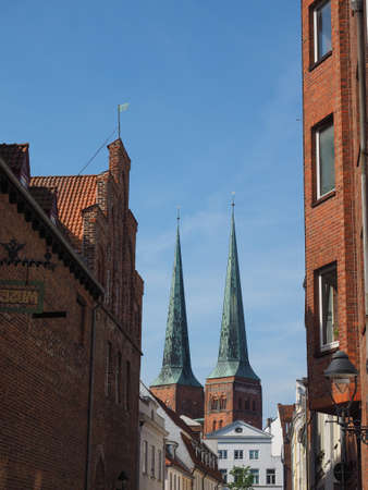 Luebecker Dom cathedral church in Luebeck, Germanyの写真素材