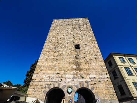 Porta Torre city gate in Como, Italy (HDR)の写真素材