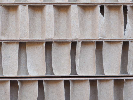 brown corrugated cardboard texture useful as a backgroundの写真素材