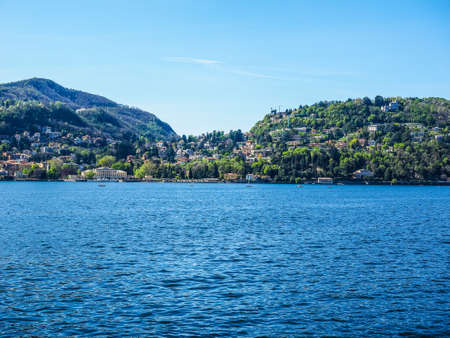 View of Lago di Como (Lake Como) (HDR)の写真素材