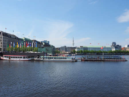 HAMBURG, GERMANY - CIRCA MAY 2017: Binnenalster (meaning Inner Alster lake)のeditorial素材