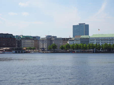 HAMBURG, GERMANY - CIRCA MAY 2017: Binnenalster (meaning Inner Alster lake)のeditorial素材