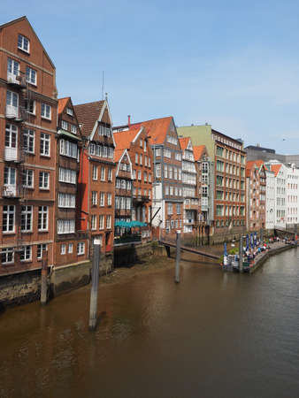 HAMBURG, GERMANY - CIRCA MAY 2017: HafenCity quarter in the district of Hamburg Mitte on the Elbe river island Grasbrook on former Hamburger Hafen (Port of Hamburg)のeditorial素材