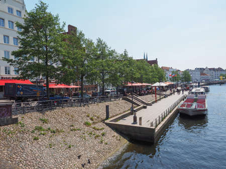 LUEBECK, GERMANY - CIRCA MAY 2017: An der Obertrave streetのeditorial素材