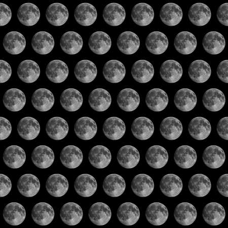 Full moon seen with an astronomical telescope, seamless tileable pattern useful as a backgroundの写真素材