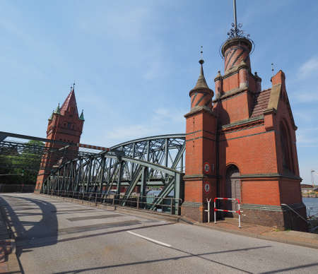 The Burgtor Bruecke bridge in Luebeck, Germanyの写真素材