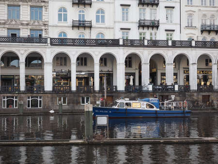 HAMBURG, GERMANY - CIRCA MAY 2017: Kleine Alster (meaning Little Alster) artificial lakeのeditorial素材