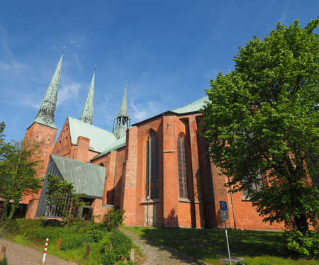 Luebecker Dom cathedral church in Luebeck, Germanyの写真素材