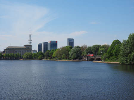 HAMBURG, GERMANY - CIRCA MAY 2017: Binnenalster (meaning Inner Alster lake)のeditorial素材
