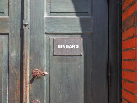 Eingang (meaning Entrance) on a door in Germanyの写真素材
