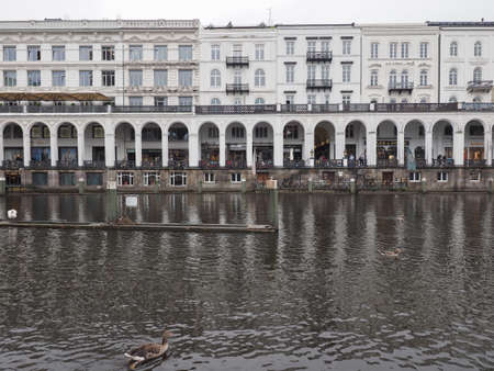 HAMBURG, GERMANY - CIRCA MAY 2017: Kleine Alster (meaning Little Alster) artificial lakeのeditorial素材