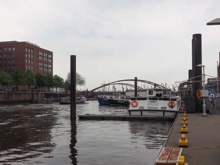HAMBURG, GERMANY - CIRCA MAY 2017: HafenCity quarter in the district of Hamburg Mitte on the Elbe river island Grasbrook on former Hamburger Hafen (Port of Hamburg)のeditorial素材