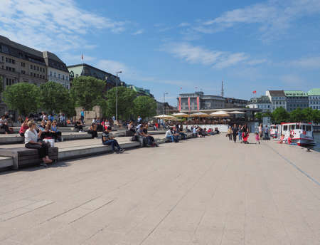 HAMBURG, GERMANY - CIRCA MAY 2017: Binnenalster (meaning Inner Alster lake)のeditorial素材