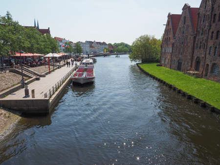 LUEBECK, GERMANY - CIRCA MAY 2017: An der Obertrave streetのeditorial素材